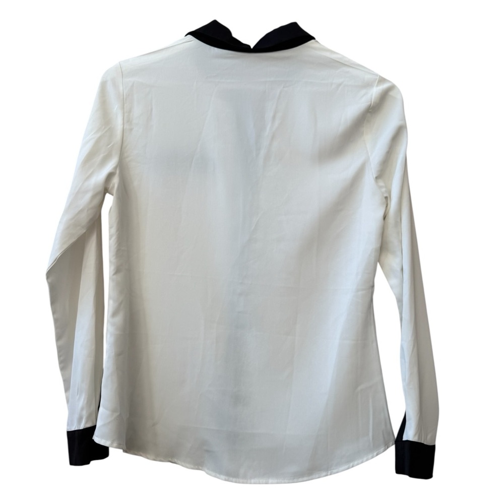 Allegra K Collared Button Down Blouse Top Long Sleeve Office Career NWT Size XS - Picture 2 of 9
